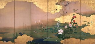 四季花鳥図屏風