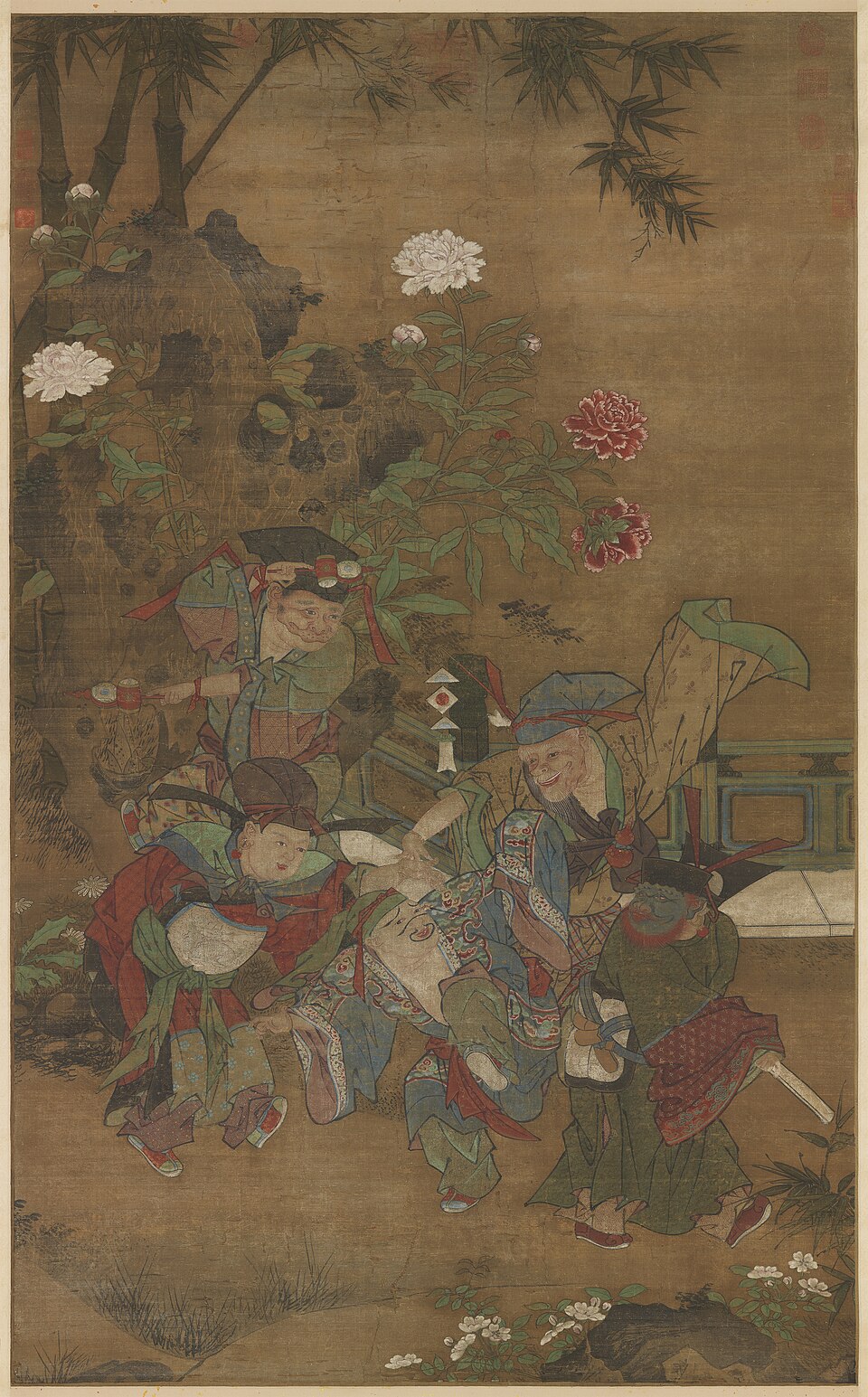 宋蘇漢臣畫五瑞圖　軸