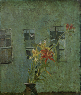 窓辺の花(百合)