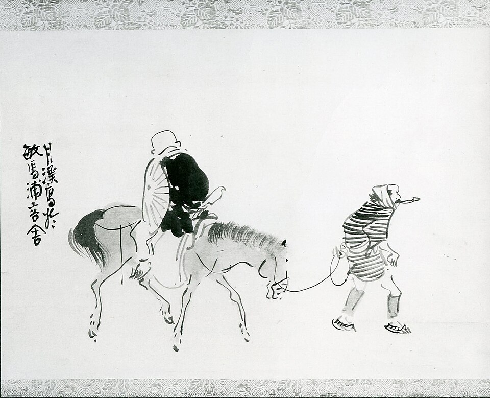 Monk Renshō Riding His Horse Backwards