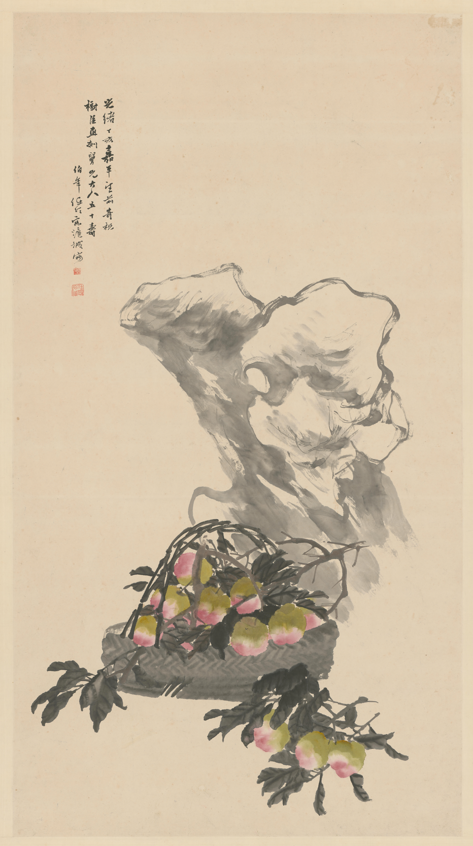 任颐桃石图轴