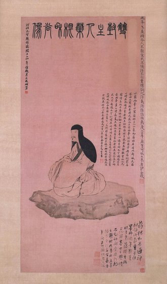 罗聘药根和尚像轴