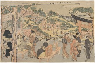 谷中笠森里日暮ノ里一躰の図