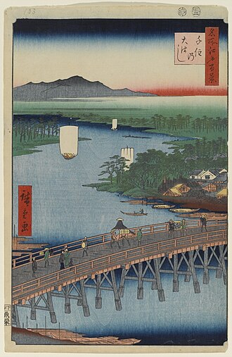 名所江戸百景 千住の大はし