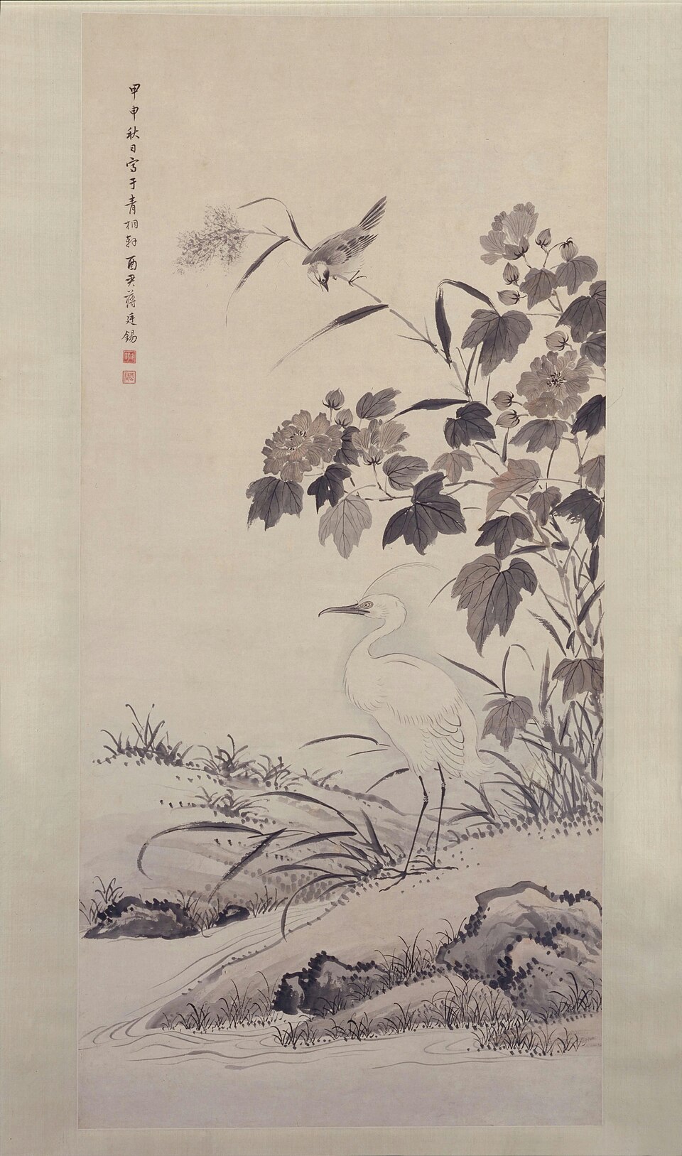 蒋廷锡芙蓉鹭鸶图轴
