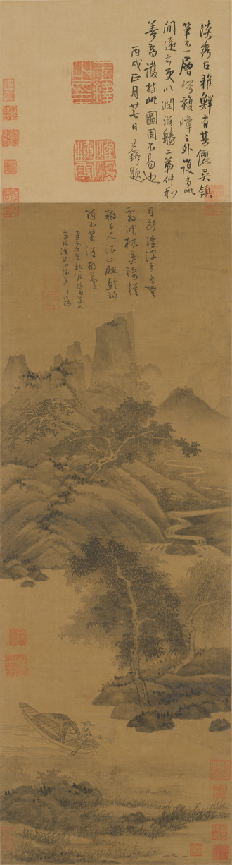 吴镇渔父图轴