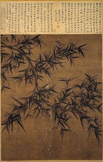 宋文同墨竹　軸