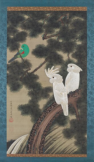 老松鸚鵡図