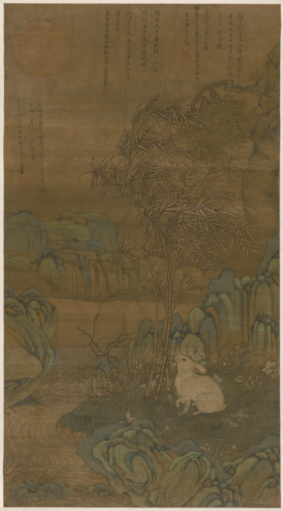 陶成蟾宫玉兔图轴