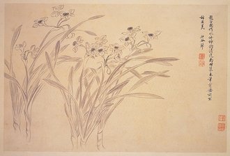 清惲壽平王翬花卉山水合冊 冊 水仙