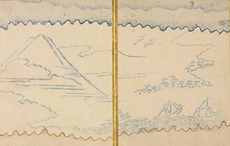 Mt. Fuji with Cranes and Fishing Boats