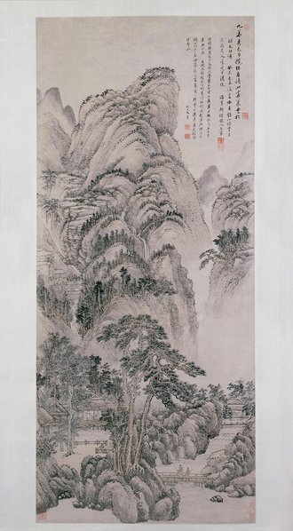 王翚九华秀色图轴
