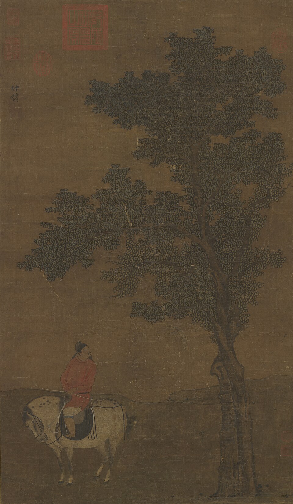元趙雍春郊遊騎圖　軸