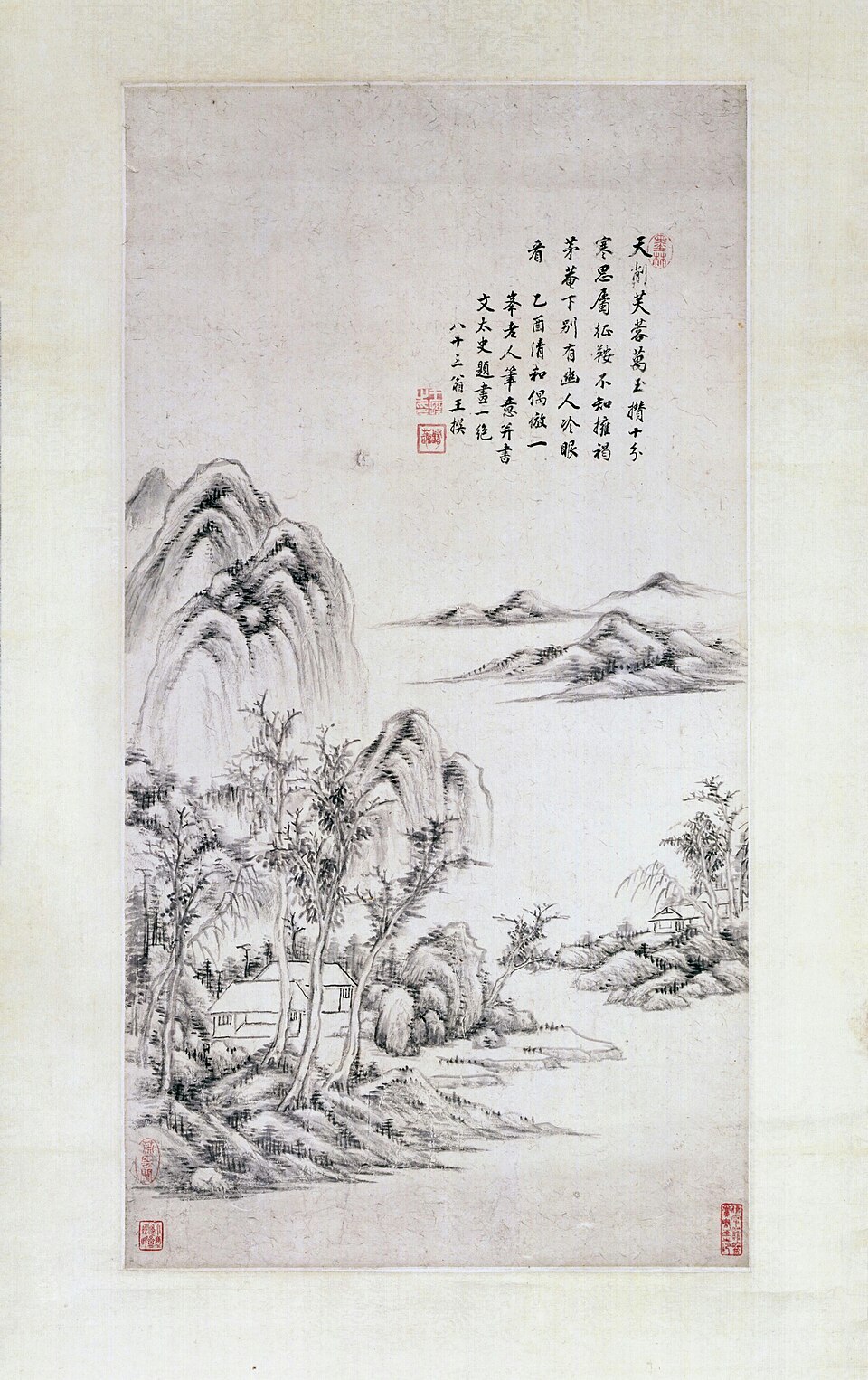 王撰仿子久山水图轴