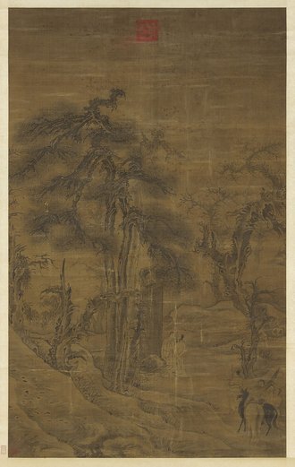 宋郭熙觀碑圖　軸