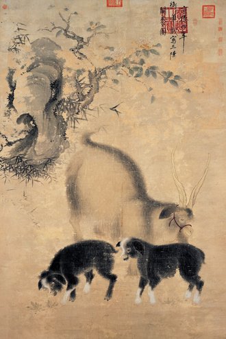 明宣宗畫三陽開泰圖　軸