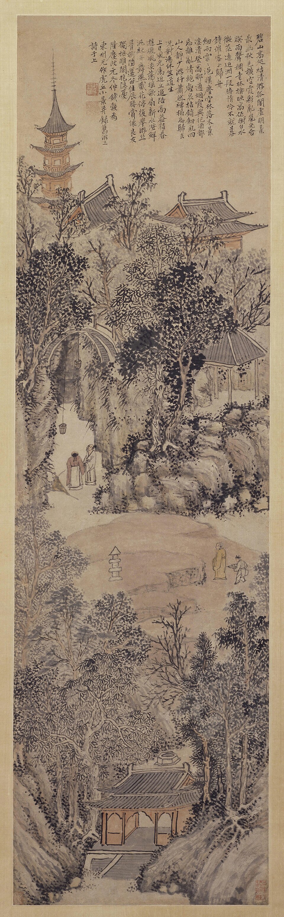 钱穀虎丘前山图轴
