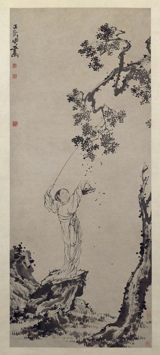 闵贞采桑图轴