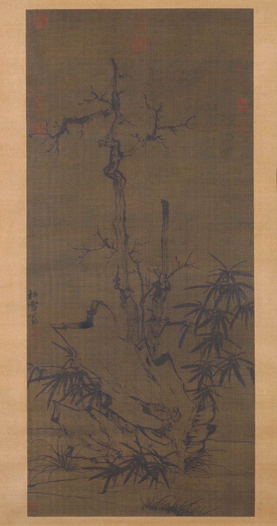 赵孟頫古木竹石图轴