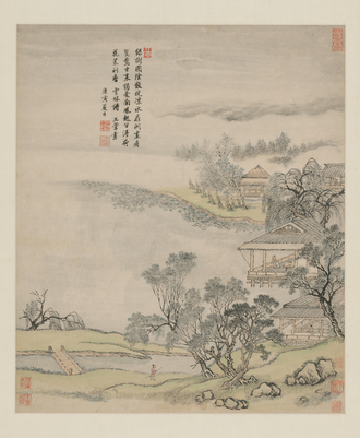 王翚水阁延凉图轴