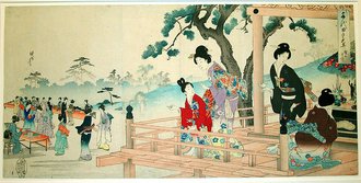 Celebrating the Birth of the Buddha in the Inner Palace of Edo Castle (from the series The Inner Palace of Chiyoda Castle)