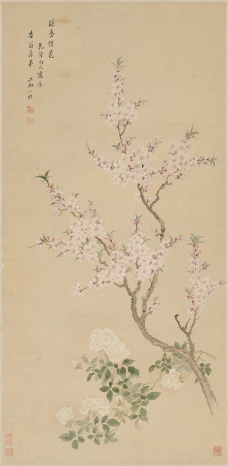 邹一桂桃花图轴