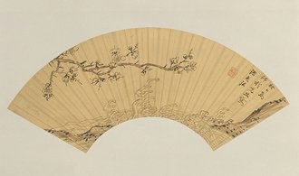 孙克弘梅花图扇页