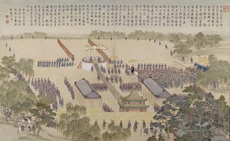 徐扬平定金川战图册之郊劳将士