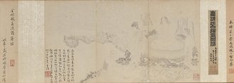 明 崔子忠白描佛像、田大受行书金刚经合卷