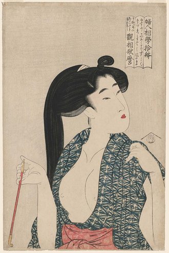 婦人相学十躰 煙管を持つ女