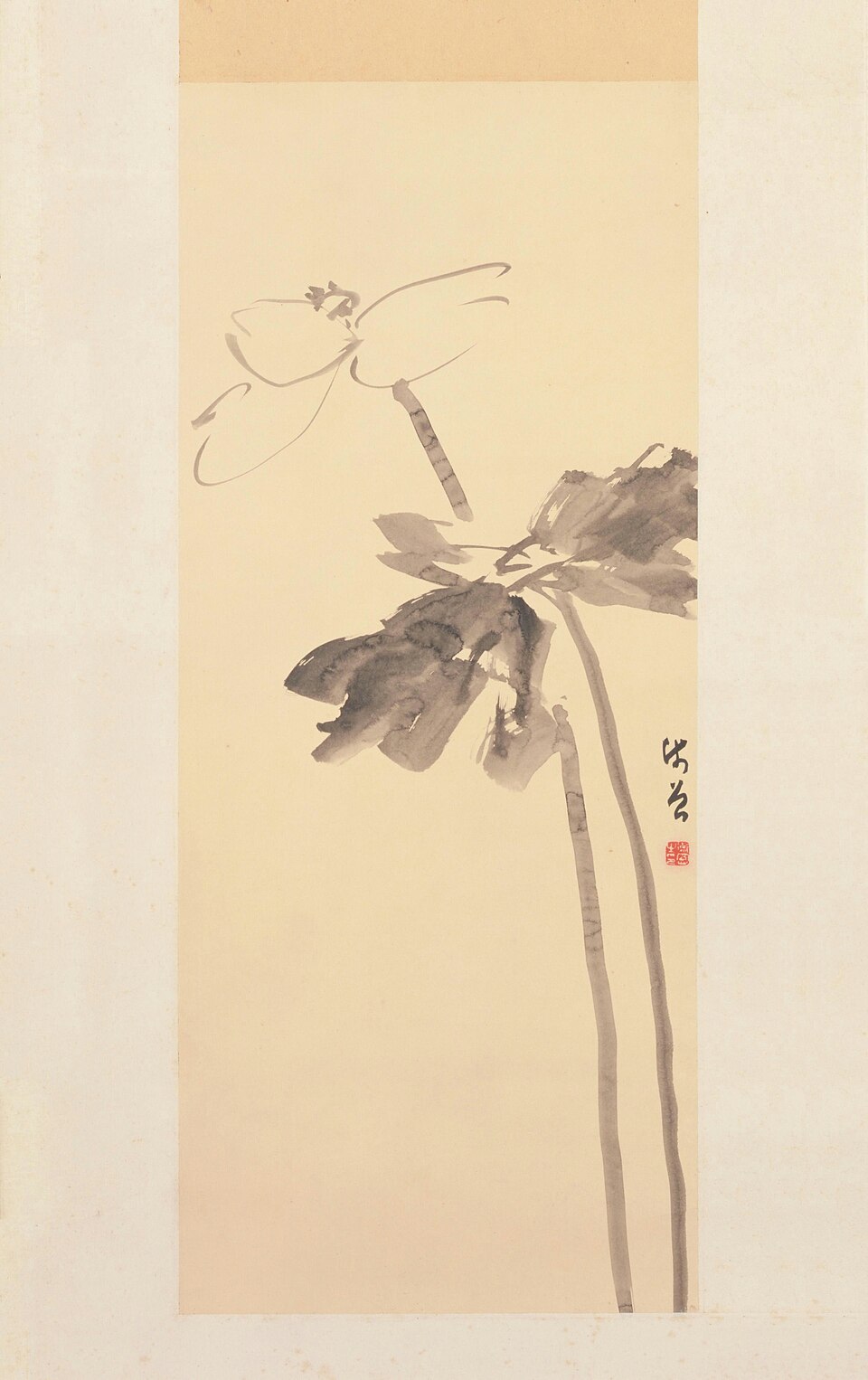陈师曾墨荷图轴