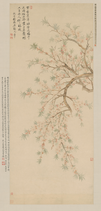 恽寿平桃花图轴