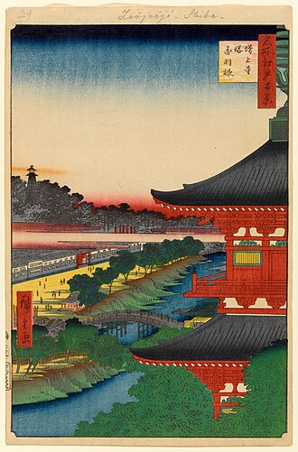 名所江戸百景 増上寺塔赤羽根