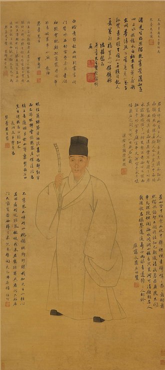明 曾鲸画潘琴台肖像轴