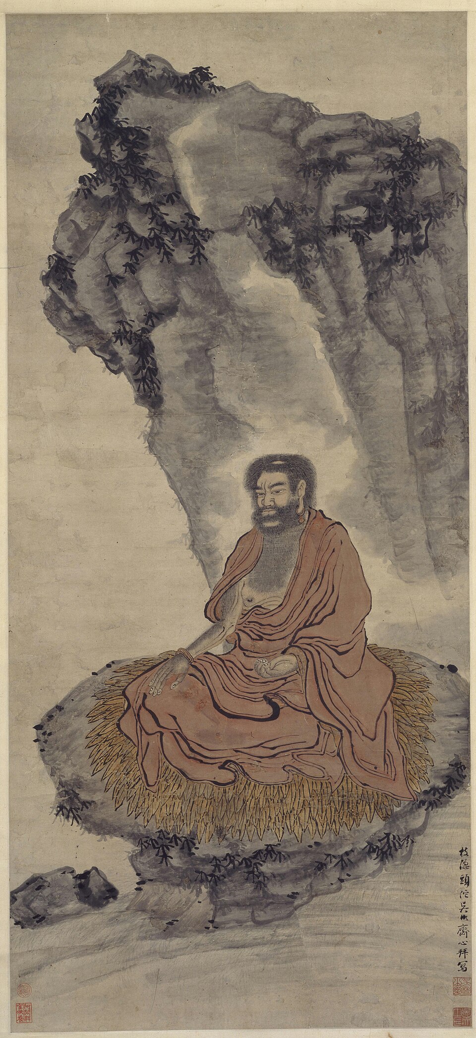 吴彬达摩图轴