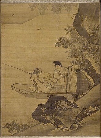 溪畔漁家圖