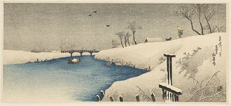 Snow on Ayase river