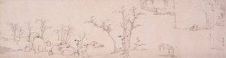 清  弘仁  山水三段卷