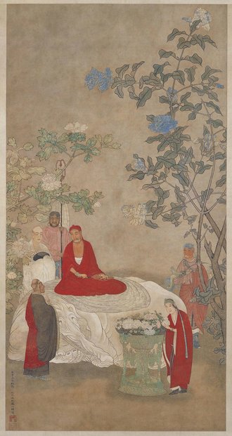 吴彬普贤像图轴
