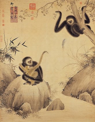 明宣宗戲猿圖　軸