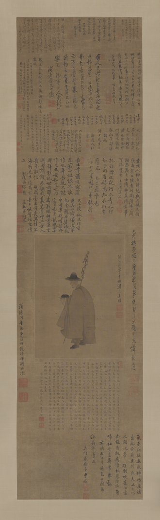 陈洪绶乞士图轴
