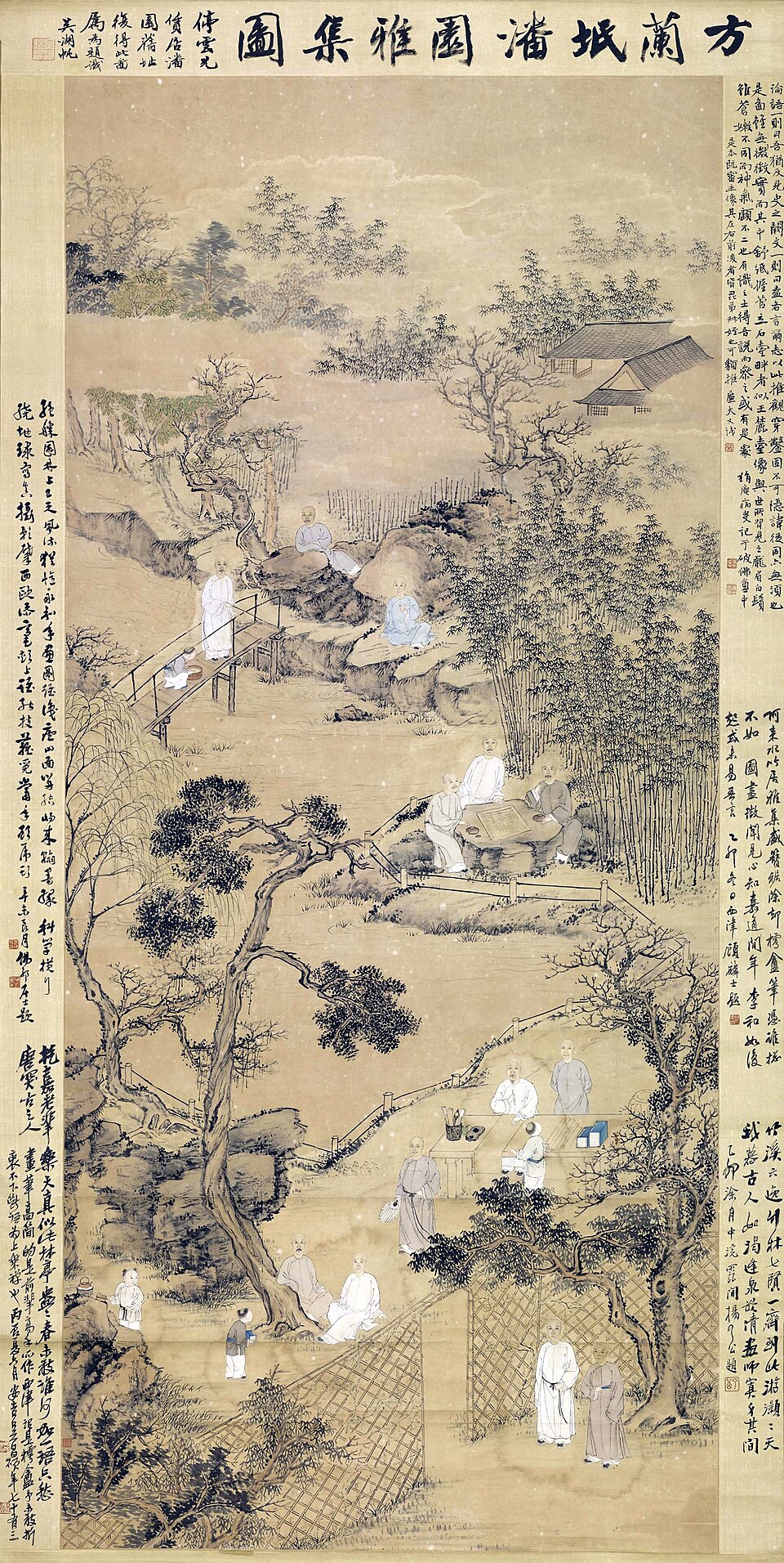 清 方薰潘园雅集图轴