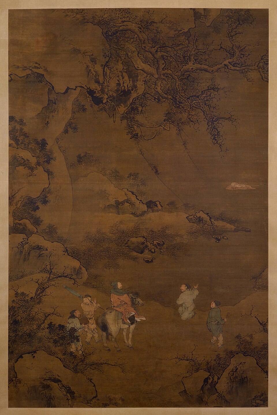 朱端弘农渡虎图轴
