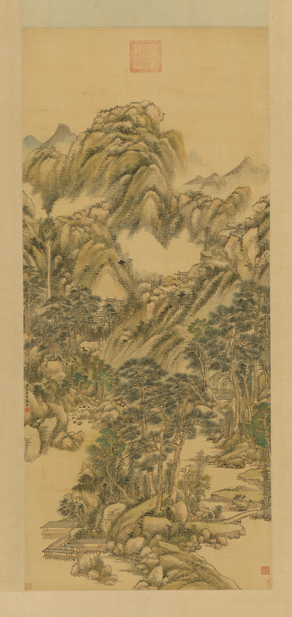 王原祁晴山叠翠轴