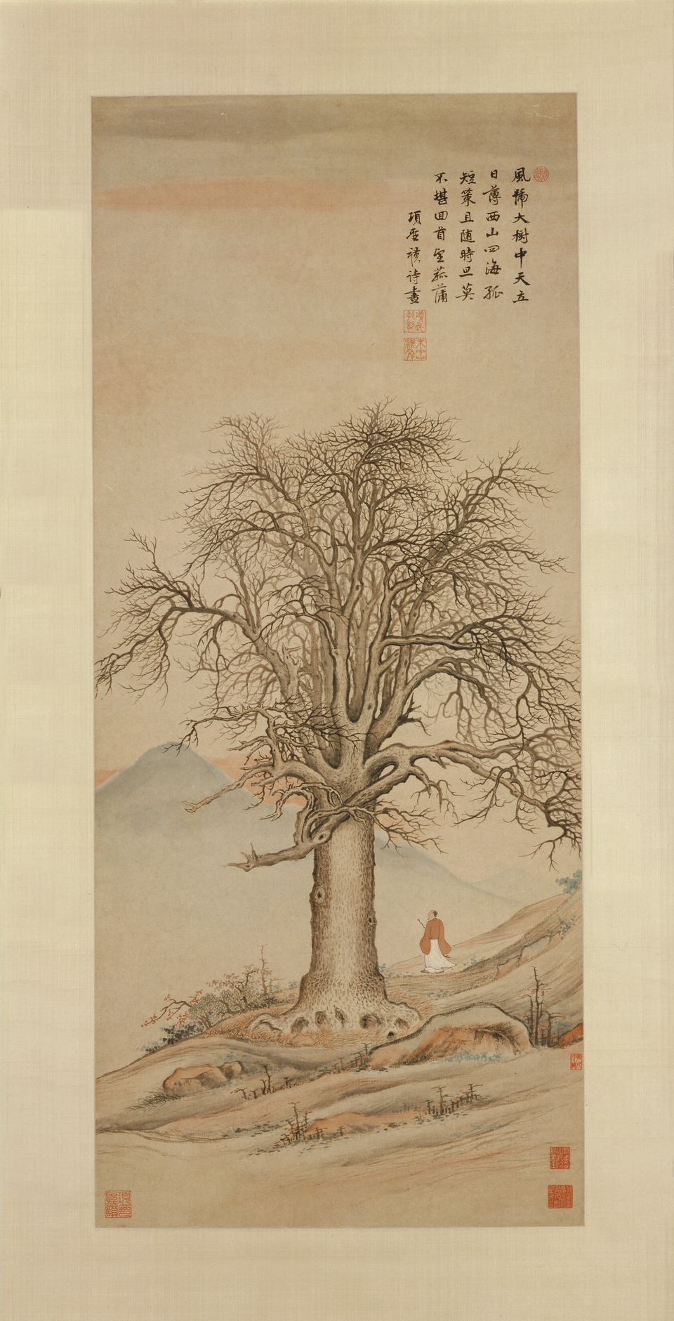 项圣谟大树风号图轴