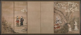 花下遊楽図
