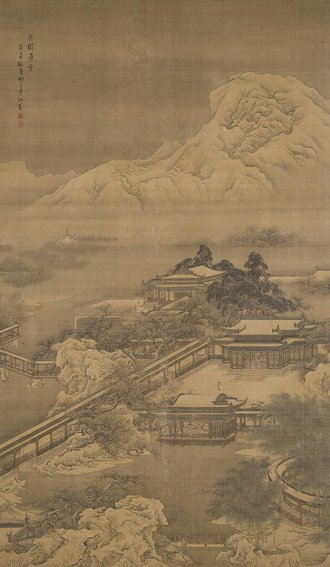 袁江梁园飞雪图轴