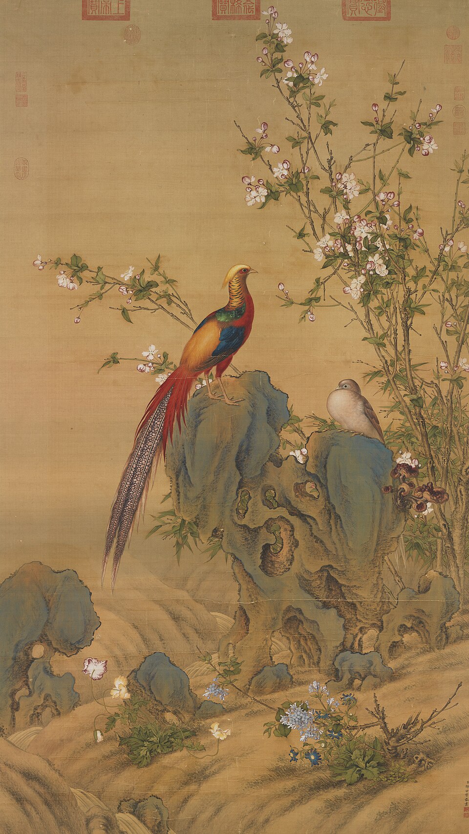 清郎世寧畫錦春圖　軸