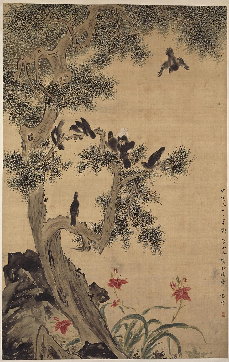 华喦八百遐龄图轴