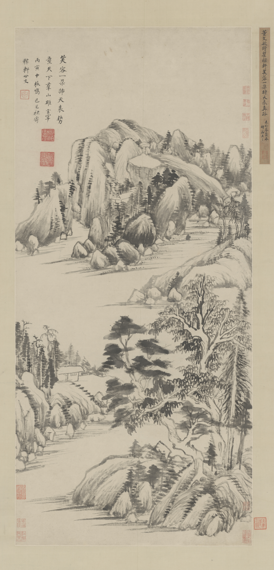 董其昌赠稼轩山水图轴